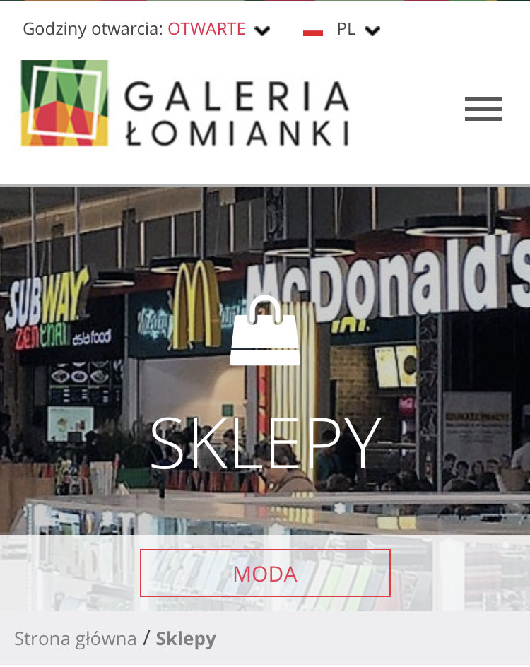 Strona Galerii Handlowej